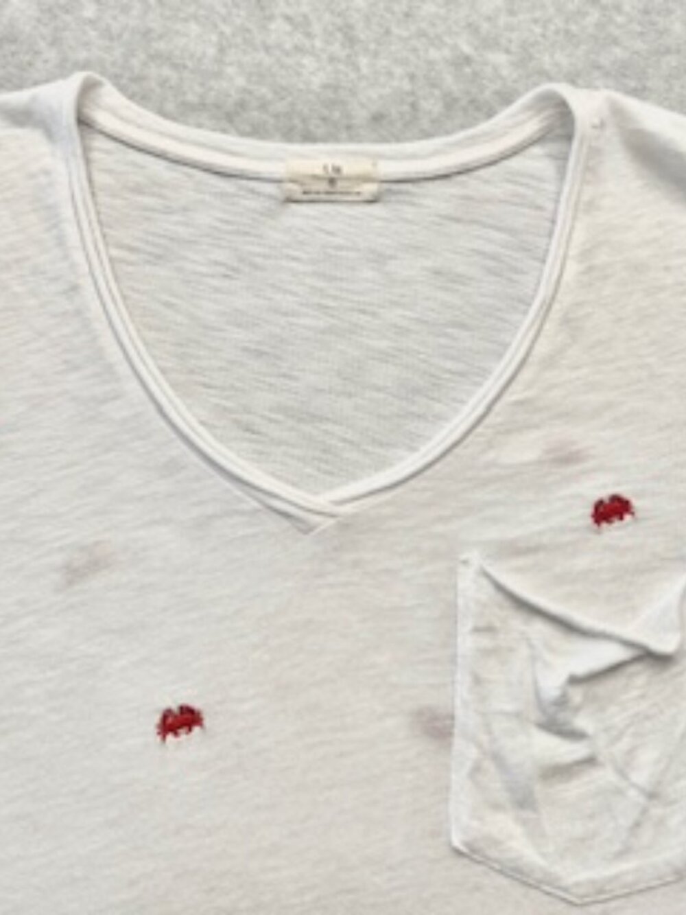 Anthropologie t.la Short Sleeve Pocket Tee Shirt - XL Red Crab- Spring/Summer